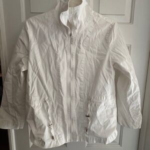 Hillard & Hanson White Full Zip Jacket Size M